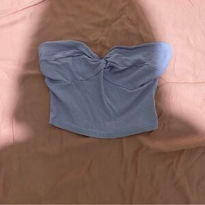 SHEIN Light purple Ribbed Strapless Crop Top